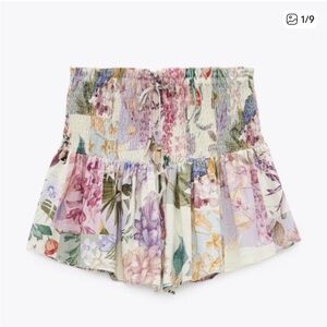 Zara Women's High Waist Floral Shorts - Multicolor